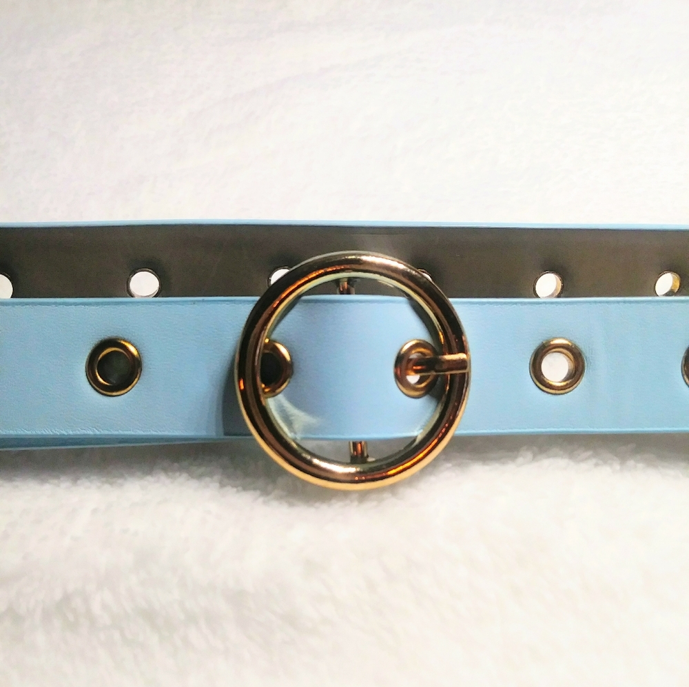 Blue PU Leather Belt